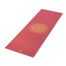 Rishikesh Premium Golden Mandala Yogamåtte - 183x60 cm. x 4,5 mm. Bordeaux