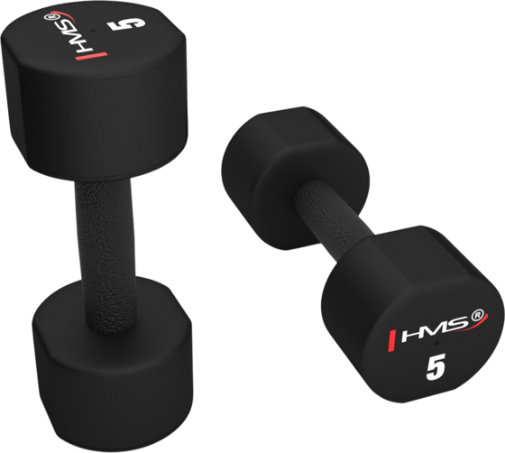 Northix 10 Kg Polyurethane Dumbbells Set Träningsutrustning Black - 10 kg