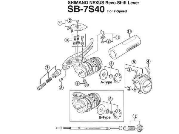 Shimano Nexus kåpa för kabel på växelreglage modell SB-7S40