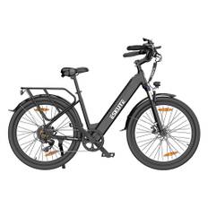 Eskute Polluno Plus26 Road Electric Bicycle 250W 36V 20Ah with 26 Tyre, Shimano 7-Speed, LCD Display, Pedelec with Ergonomic Saddle & Rear Rack 26" 250W 20ah svart