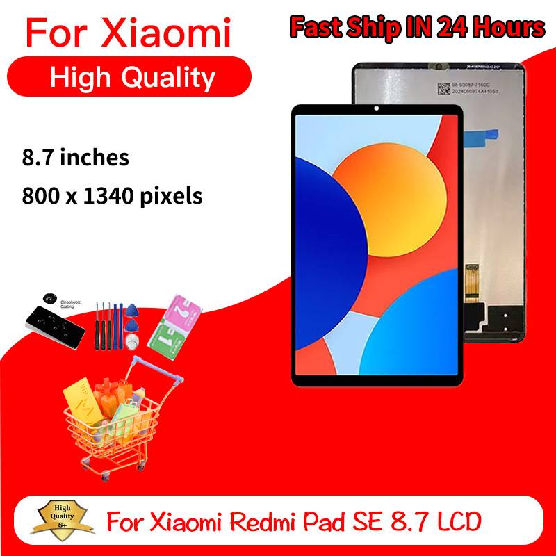 AMOLED For Xiaomi Redmi Pad SE 8.7 24075RP89G LCD Display Touch Screen Digitizer Glass Panel Assembly