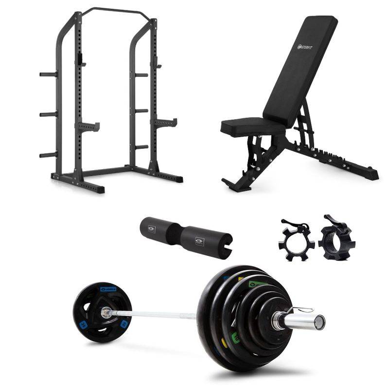 Masterfit - 300 Half Rack Olympic Styrkepaket – 90 kg