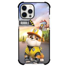 Paw Patrol Rubble Phone Case For iPhone And Samsung Galaxy Devices - Rubble Portrait Headquarters Background