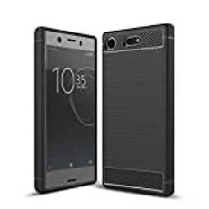 CruzerLite Sony Xperia XZ1 kompakt fodral, kolfiber stötdämpning smalt fodral till Sony Xperia XZ1 Compact (2017) (svart)