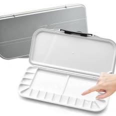 TEMU Sealed Watercolor Palette With Lid, Pack Of 1, 18 Holes And 2 Mixing Areas, Large Mixing Tray, Watercolor Palette, Paint Tray With Lid, Empty Watercolor Palette, Paint Palette, Folding Paint Tray