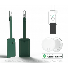 MEID GeoTravel Luggage Tag + Geo Tag - Emerald Green Silver, Resetillbehör