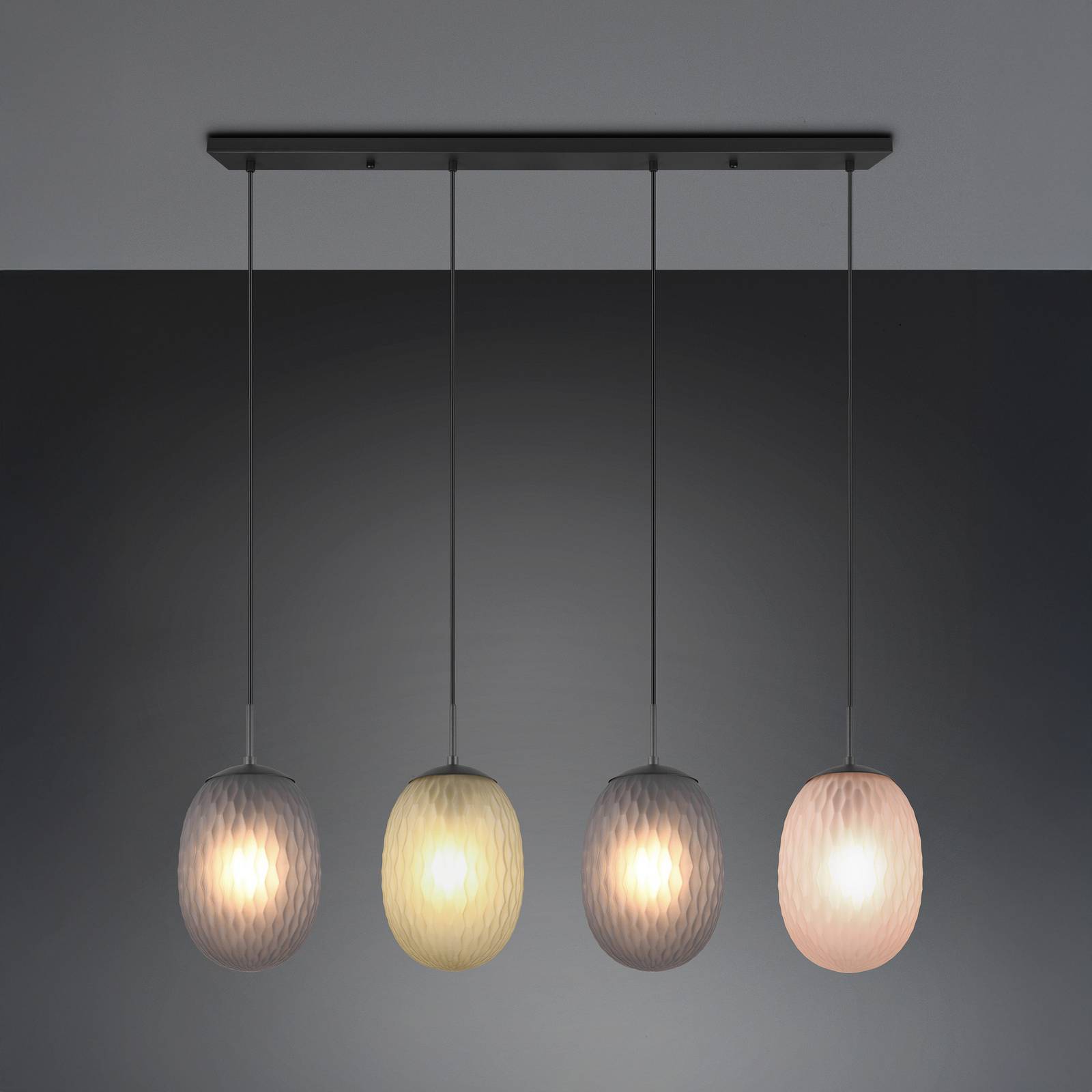 Trio Lighting Glas pendellampa Facette, dimbar, Multifärgad, Vardagsrum / matsal, Glas, Modern, Pendellampa