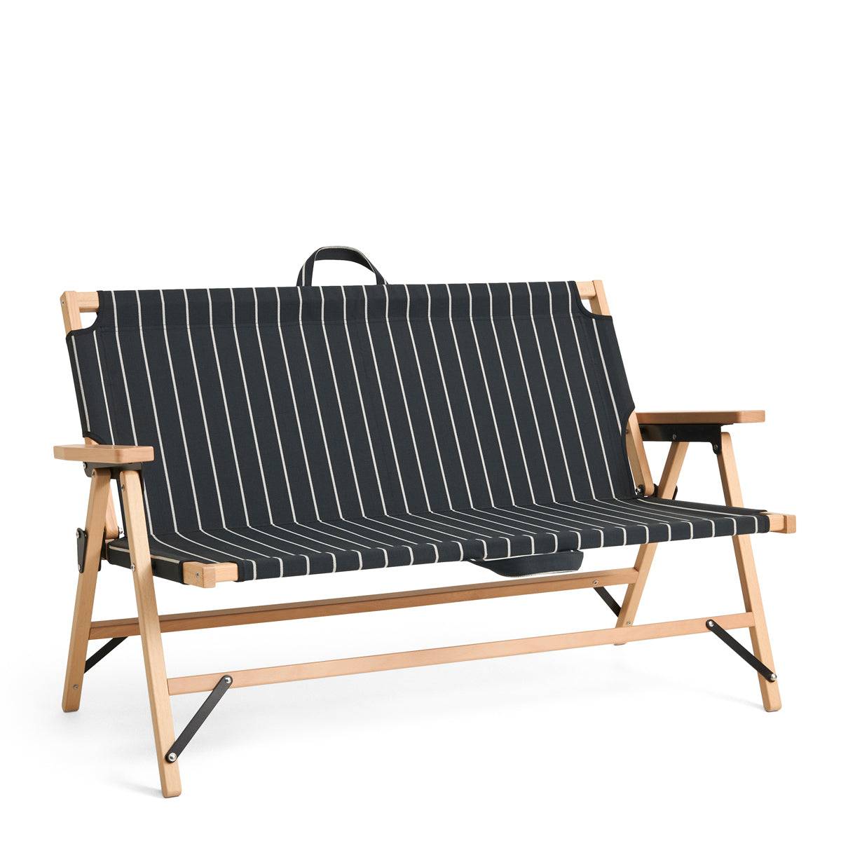 HAY Outdoor Market Folding Sofa - Black With Beige Stripe