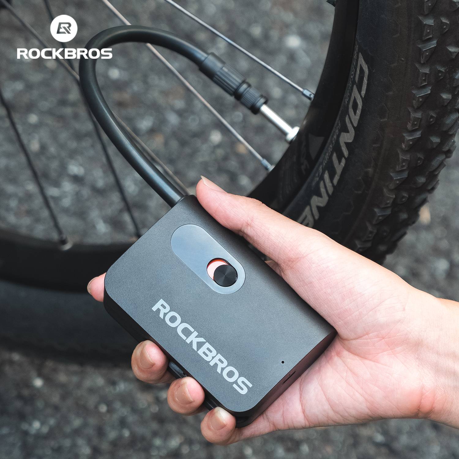 ROCKBPROS Mini Portable Bicycle Electric Pump 70psi 2600mAH Tire Air Inflator Pump MTB Road Bike Electric Vehicle Cycling Pump