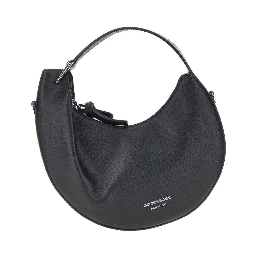 Emporio Armani 1981 Mini Leather Hobo Bag - Tasker - Dame - Sort - ONE SIZE - Uld