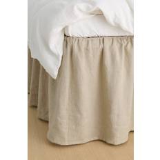 Ellos Home - Sengekappe Candice i vasket linned 52 cm - Natur - 140X200