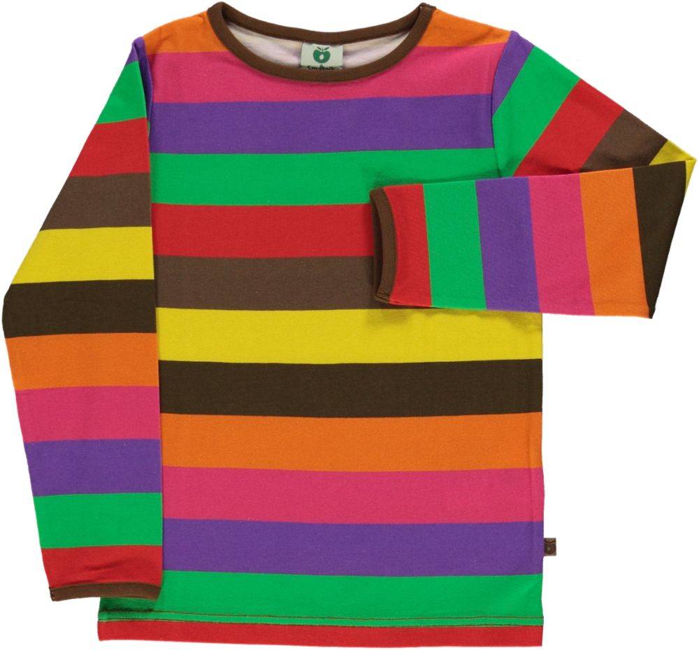 Langærmet bluse med striber - Red / 2-3