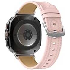 Songsier Armband för Samsung Galaxy Watch 7 Ultra läder, mellanrumsfritt företag läderarmband ersättningsband, för Galaxy Watch 7 Ultra, elegant mjukt läder retro armband armband, Rosa