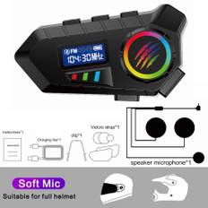 Helmet Bluetooth Intercom Y30 - IP65 Waterproof Motorcycle Headset with RGB Lights
