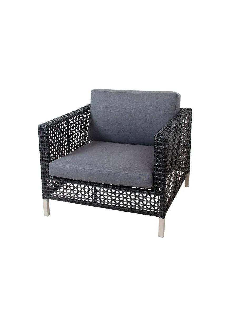 Connect Loungestol, black/antracite fra Cane-line Grey, Cane-line Natté - Jacobsen Plus