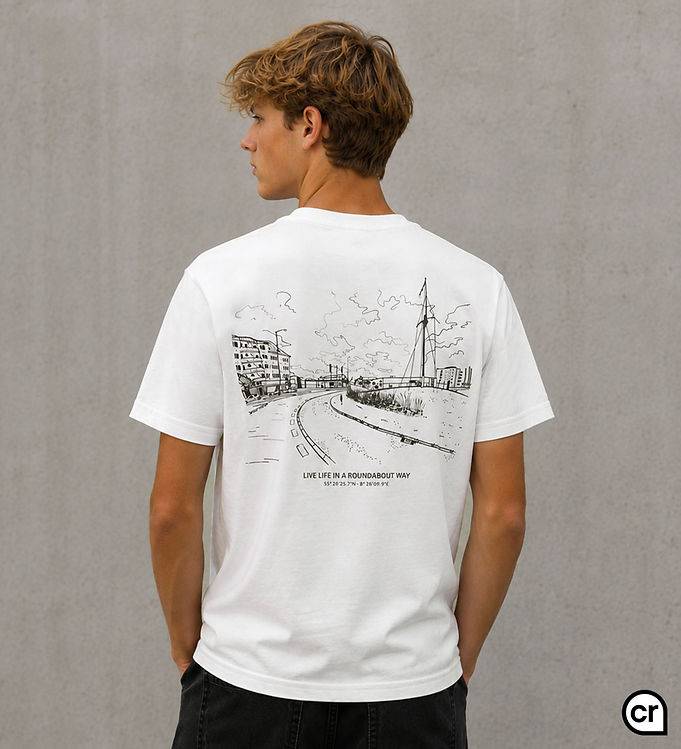 Hound T-shirt - HdAnton - Esbjerg Back print - Bone White/Sort - Hound - 12 år (152) - T-Shirt