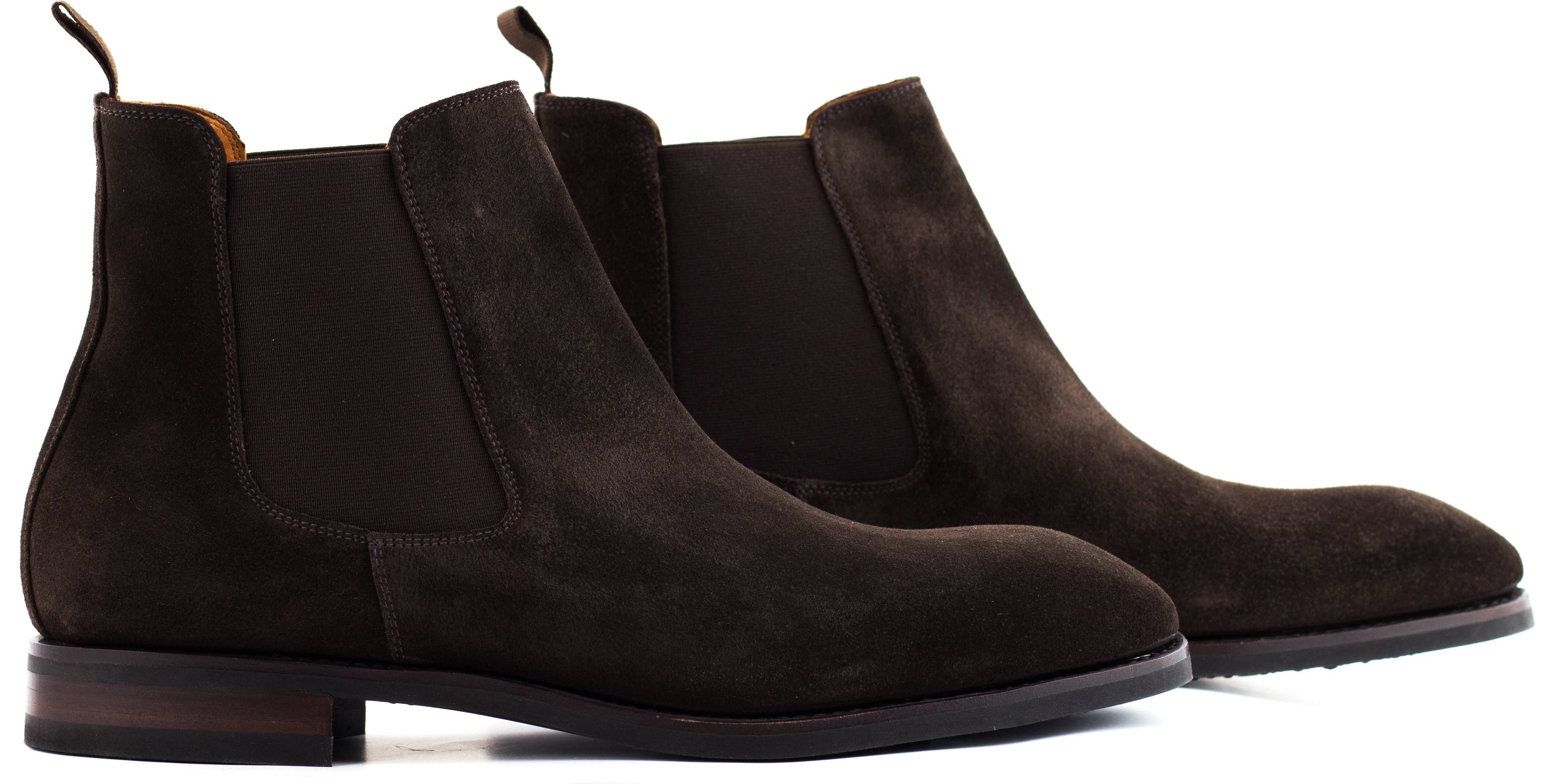 Yanko mørkebrune Chelsea boots i ruskind