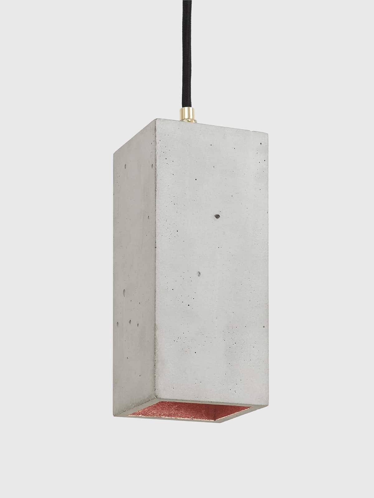 Betonlampe rektangulær lysegrå Kobber 5,0m (+DKK 100)