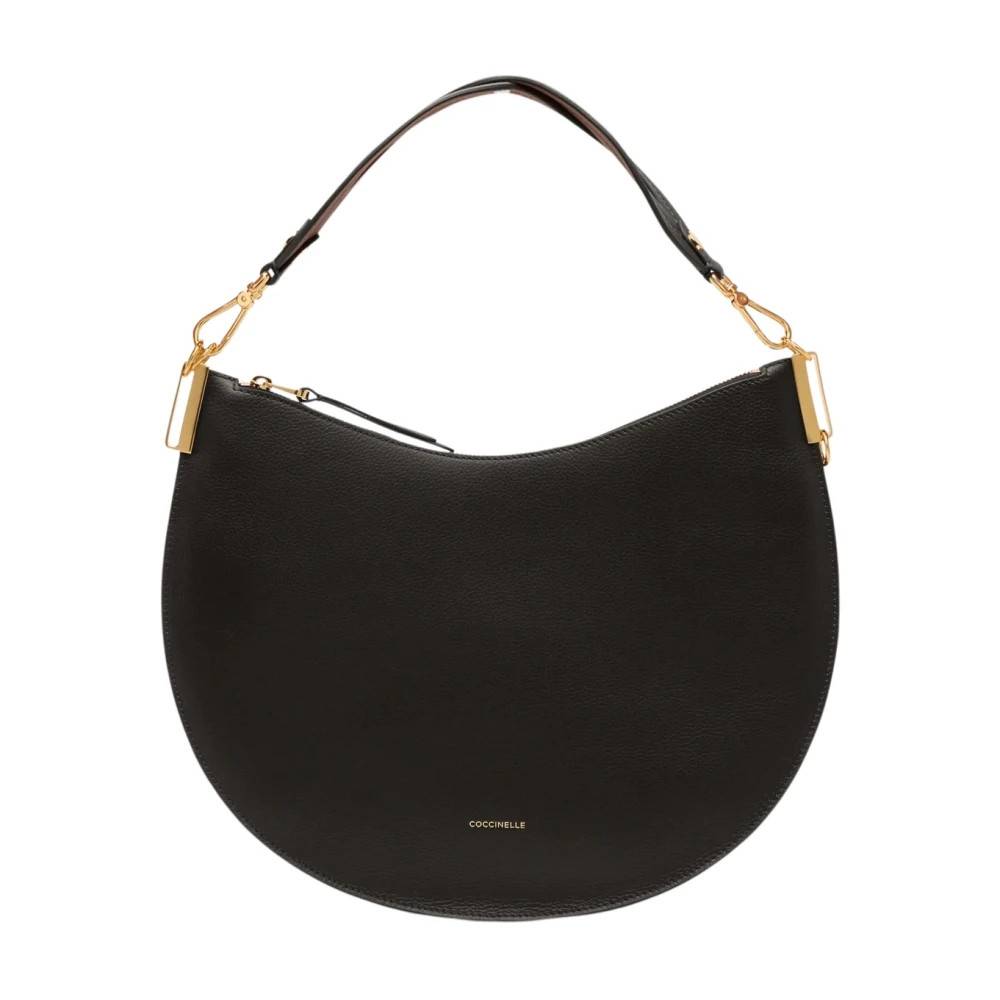 Coccinelle Sunup Half-Moon skuldertaske med tophåndtag - Tasker - Dame - Sort - ONE SIZE - Uld