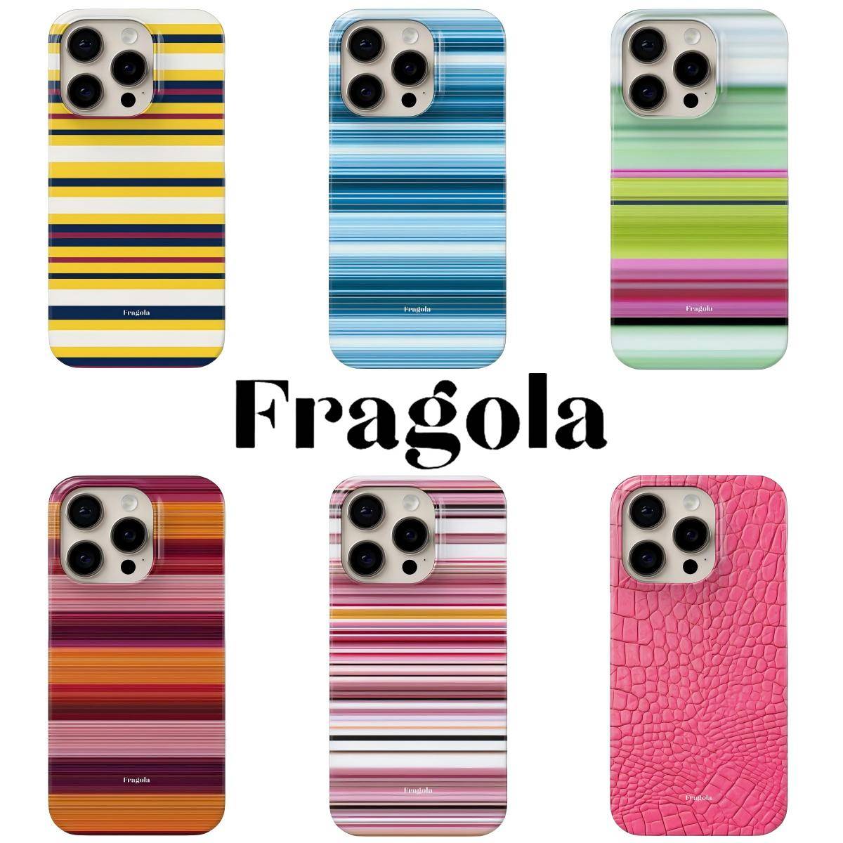 Fragola Ny Färgrik Randig Fodral för iPhone 17 16 15 14 13 12 11 Air Pro Max X XS XR XSMax 7 8 Plus Glansig Film Hård PC