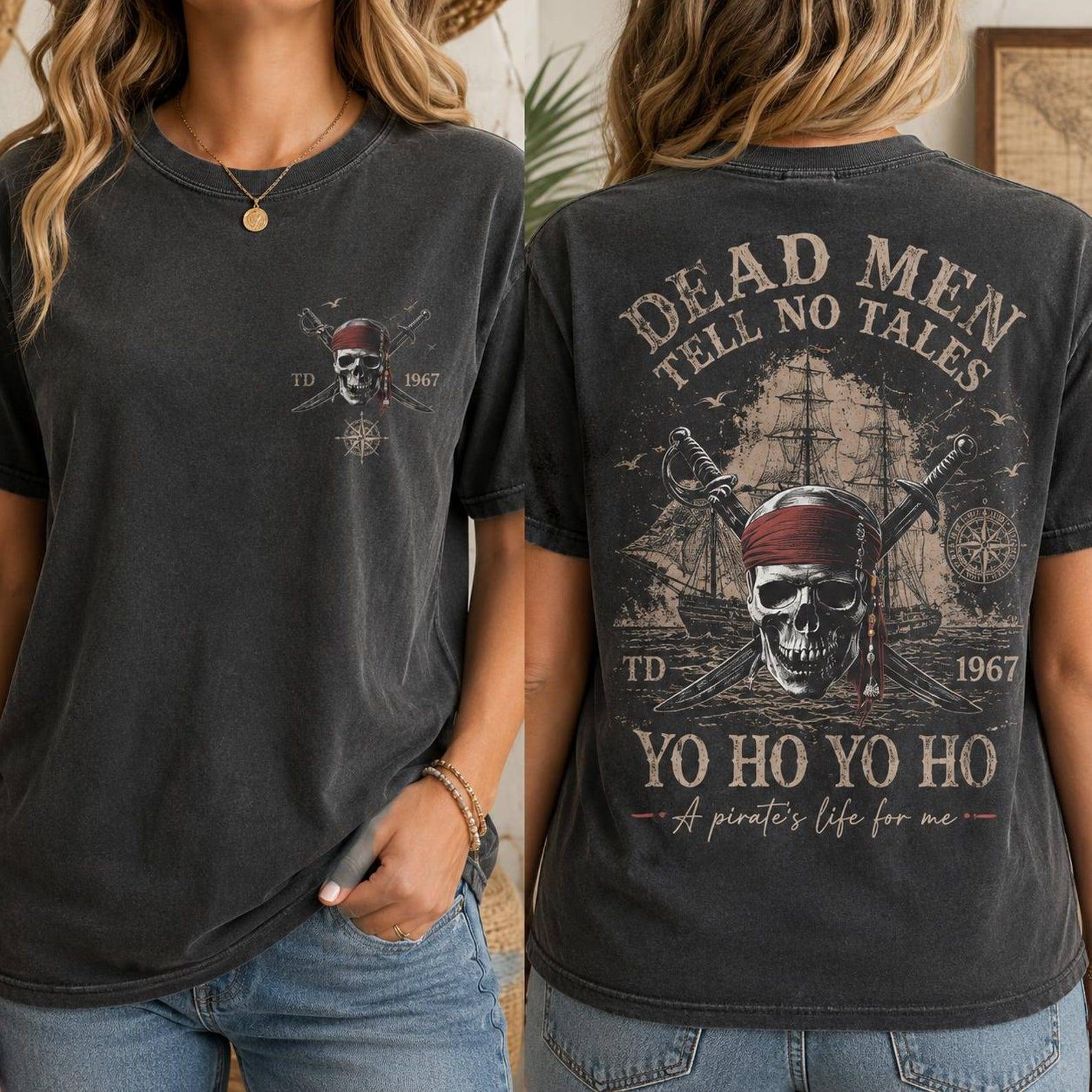 Retro Dead Men Tell No Tales Est 1967 Shirt, Cruise Pirates Shirt, Pirates Of The Caribbean Tee, Family Cruise Trips, Pirates Crew Shirt cm gray