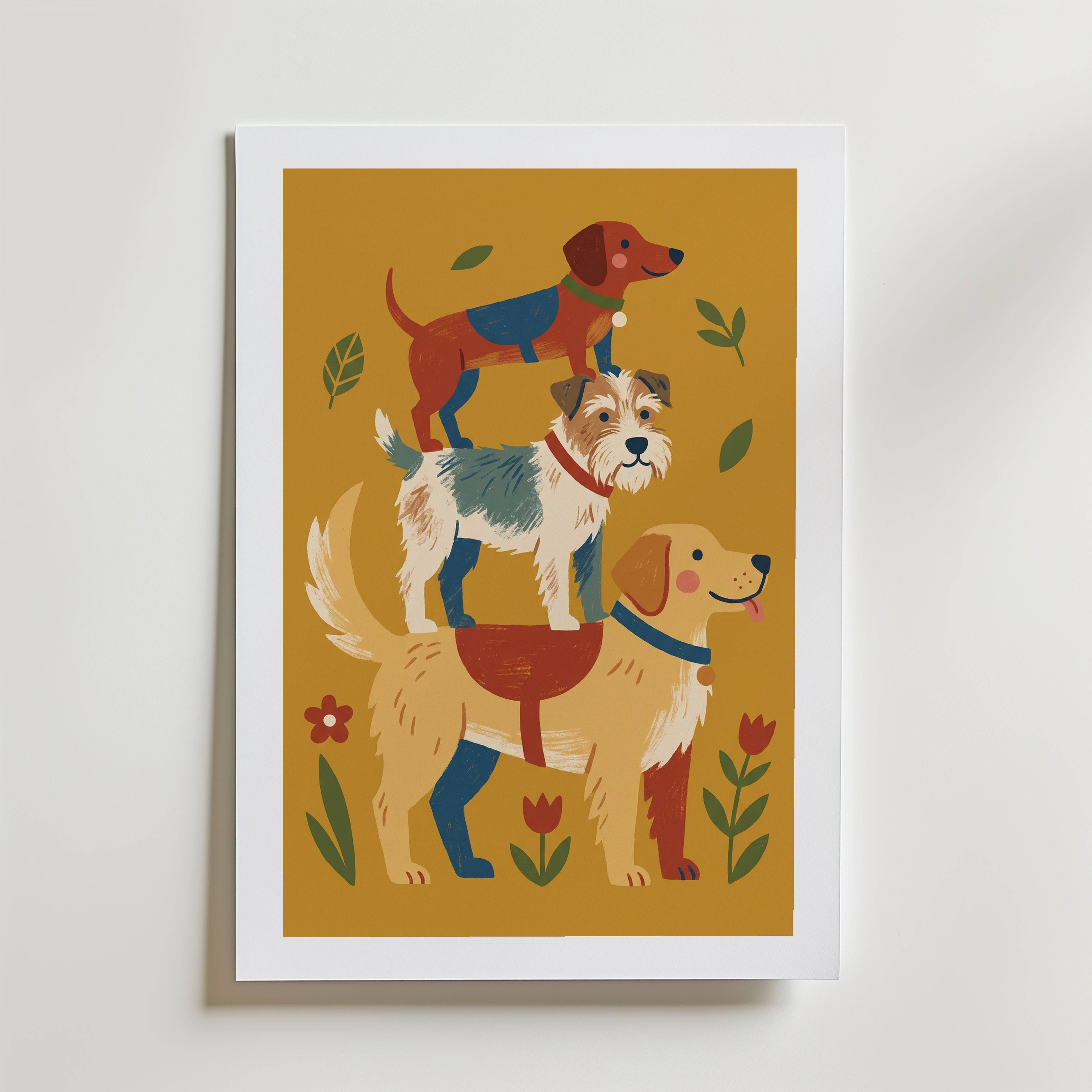 Dog Totem Poster - Premium Canvas 70x100 cm Med passepartout