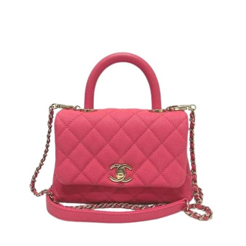 Chanel Vintage Pre-owned Vintage Læder Håndtaske - Vintage - Dame - Lyserød - ONE SIZE - Læder