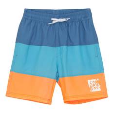 Color Kids Badshorts - Färgblock - River Blue - Color Kids - 9 år (134) - Badkläder