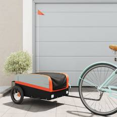 vidaXL cykelanhænger 30 kg jern sort og orange