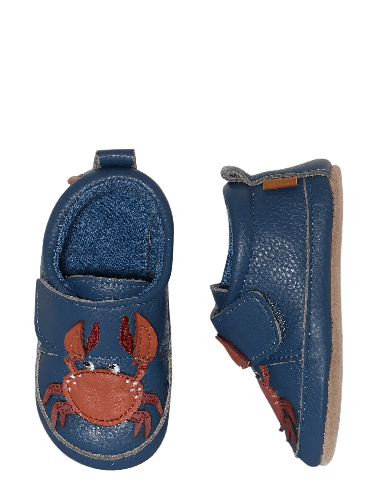 Melton Crabbie Leather Slippers - Navy - 16/19