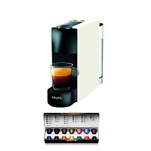 KRUPS XN110110WP NESPRESSO Essenza Mini Kaffemaskin Vit 0,6 L Högt Pumptryck 19 Bar Som Ger Enastående Kvalitet Uppvärmningstid På 25 Sekunder 2 koppstorlekar