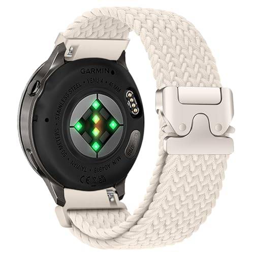 AiiBowy 18 mm flätad rem kompatibel med Garmin Venu 4 41 mm/Venu 3S 41 mm/Forerunner 265S/255S, stretchigt nylonsportband med fallskärmsspänne för Garmin Vivoactive 4S 40 mm, 18mm, Nylon
