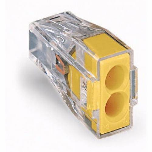 WAGO 773-102 2 Way Push In Terminal Connector - Single - Clear & Yellow
