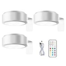 Vægmonteret trådløs billedlampe med fjernbetjening, dæmpbar, batteridrevet, justerbar 13-farve RGB malerilampe - Perfekt hvid【GKS】