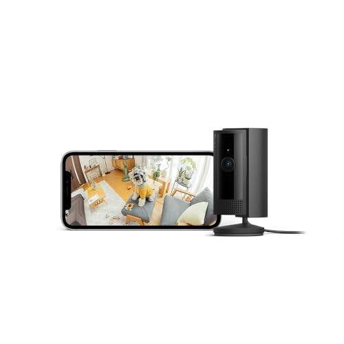 [2023 Good Design Award Winner] Ring Indoor Cam 2nd Generation Black | Lightweight and compact indoor security camera for pets, home surveillance, and