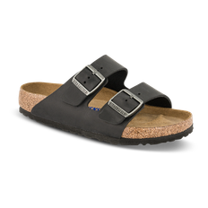 Birkenstock Arizona med Regular Soft fodseng Oil-læder Sort - 43