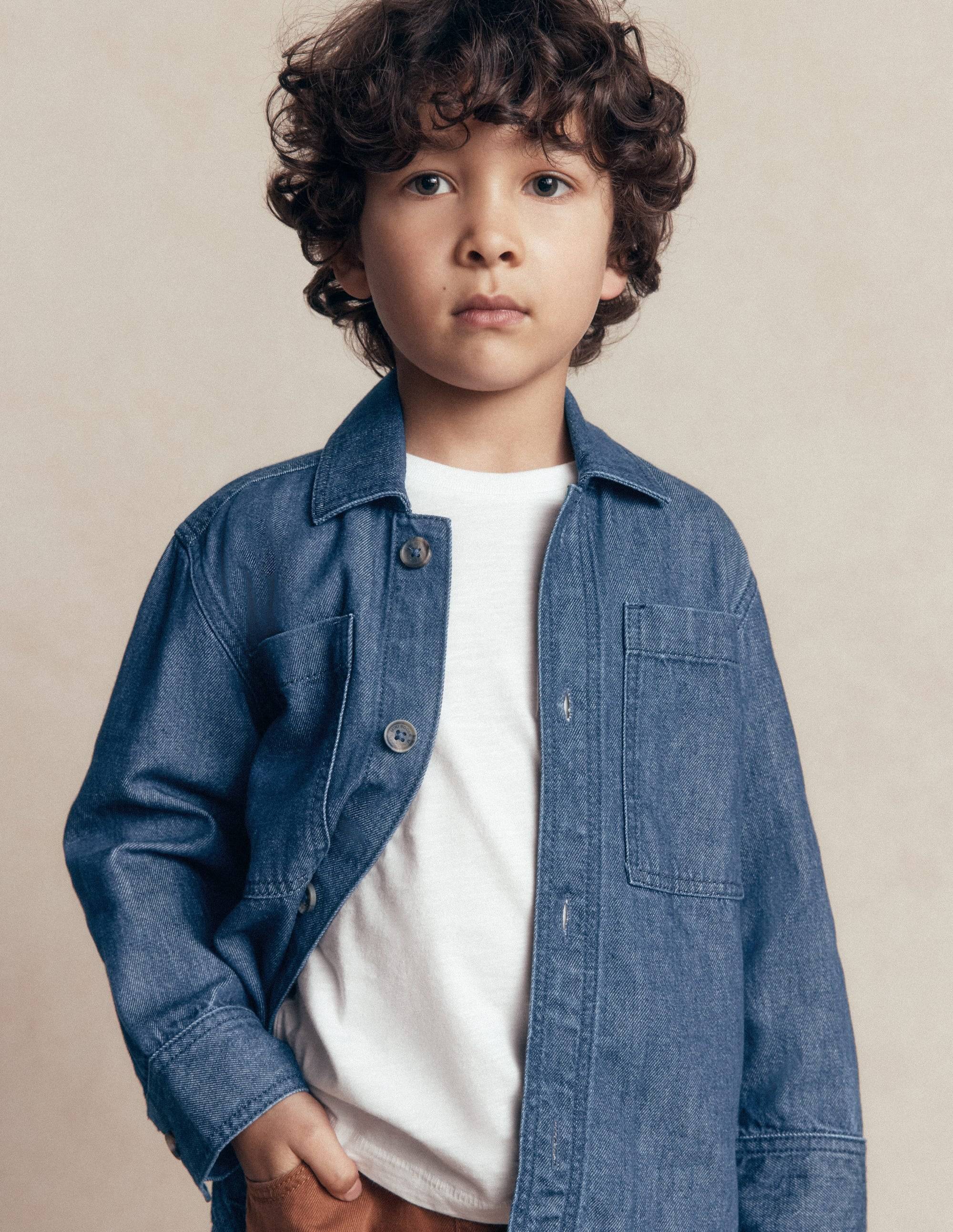 Boden Boys Front Pocket Overshirt in Blue | Size 12-13 Years