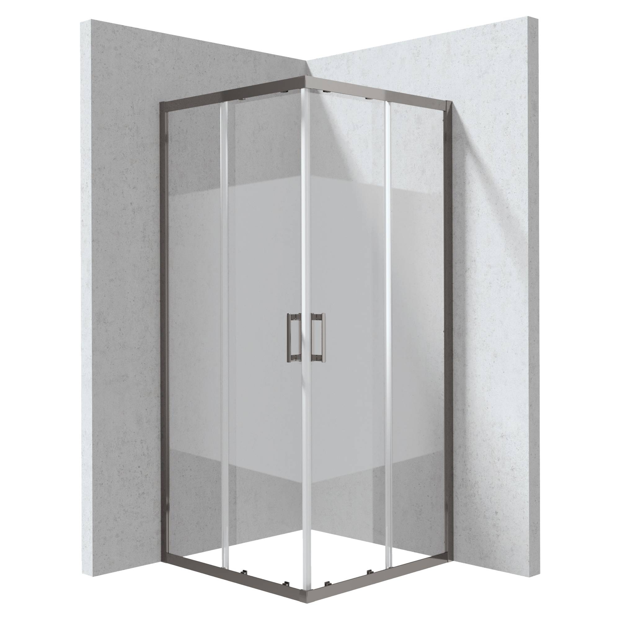 Duschhörn Funkia Evo Kvadratisk Titanium 80x80 cm Randigt Mönster