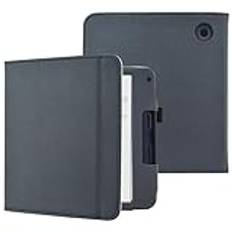 DMLuna Case for Kobo Libra Colour (Model:N428, 2024 Release), Lightweight Folio Premium PU Leather Cover with Auto Sleep/Wake Function, Black