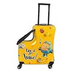 Kids Ride-On Travel Suitcase | Children Rolling Trolley Luggage | Rolling Luggage With Wheels | Kid Ride On Suitcase | Child Stroller Spinner Luggage For Children's Day & Festival