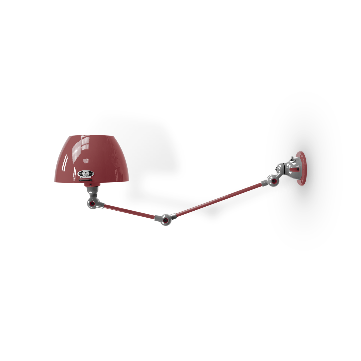 Aicler AIC371 væglampe fra Jieldé - Burgundy / Poleret/blank
