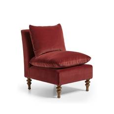 Rosina Velvet Slipper Chair - Blood Orange