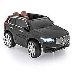 Lean Toys Elbil för barn Volvo XC90 svart lackerad barnfordon bil