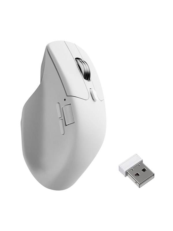 Keychron M6 Silent - Light 86g Wireless 8K - Vertical mouse - Optic - 6 knappar - Vit