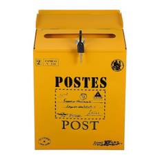 pc Lås postkasse Retro postkasse Vægmonteret postkasse Avis postkasse Gul 29.3X21.7X6.5CM