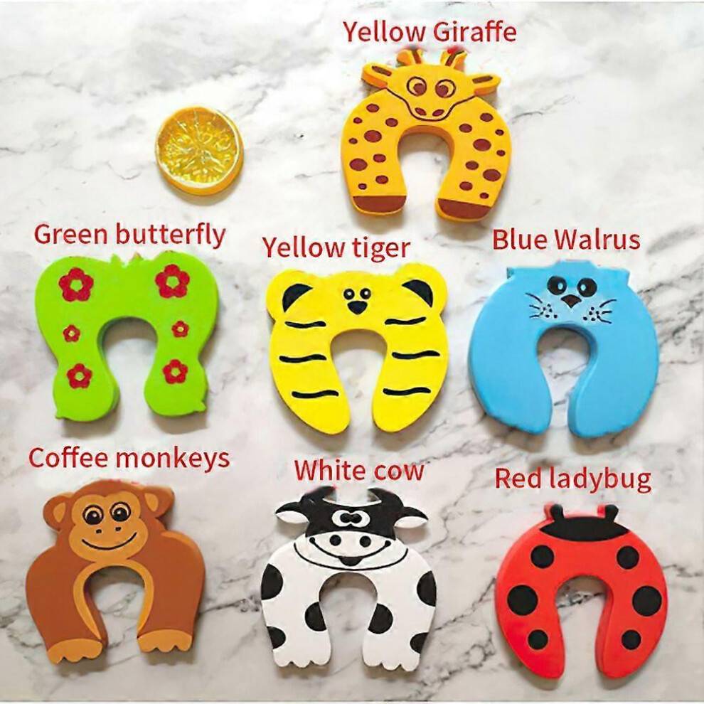 (White Cow) Anti Pinch Door Block, Safety Foam Baby Door Block Animal Protection Baby Door For Child Finger Protector Reduce Noise