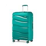 Kono Bagageset i lätt polypropen, resväska i hårt skal med TSA-lås och spinner-hjul, Turkos, 24"