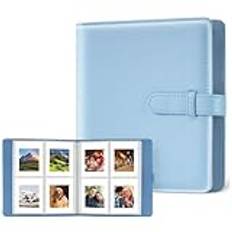 Fotoalbum, 256 fickor klippbok minnesbok, 64 sidor mini filmalbum för polaroid zink fotopapper/Fujifilm Instax minifilm/Kodak Zink fotopapper/HP kedjefotopapper – blå