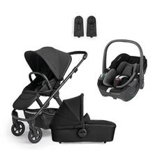 Silver Cross Barnevogn Tide Space Sort inkl. MAXI COSI babyautostol Pebble 360 Essential Black