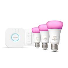 Philips Hue White och Color Ambiance Startpaket: 3 st E27 ljuskällor (1100lm) + Dimmer switch